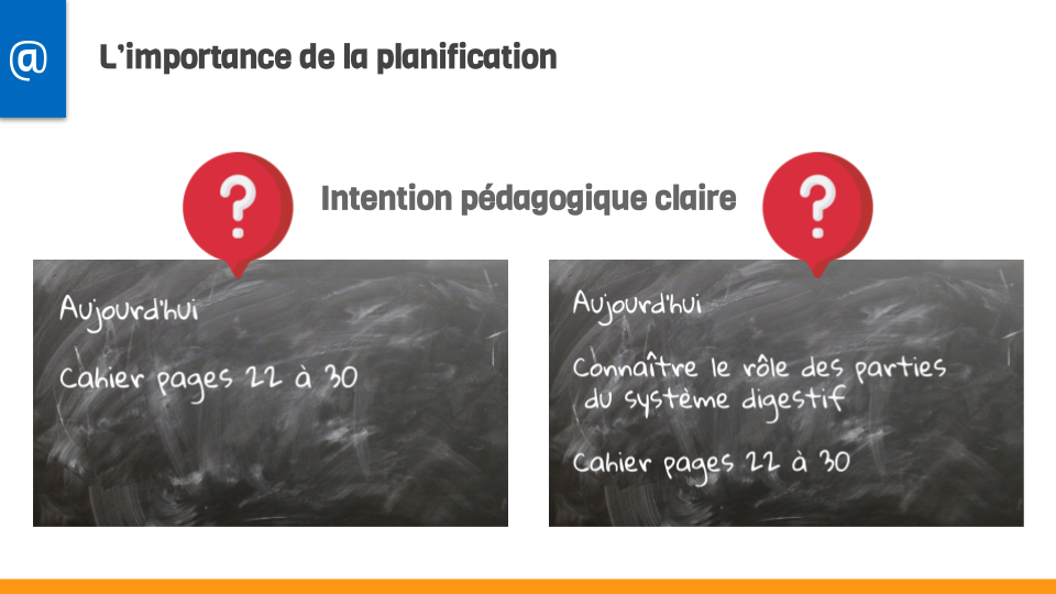 Comparaison de 2 intentions pédagogiques