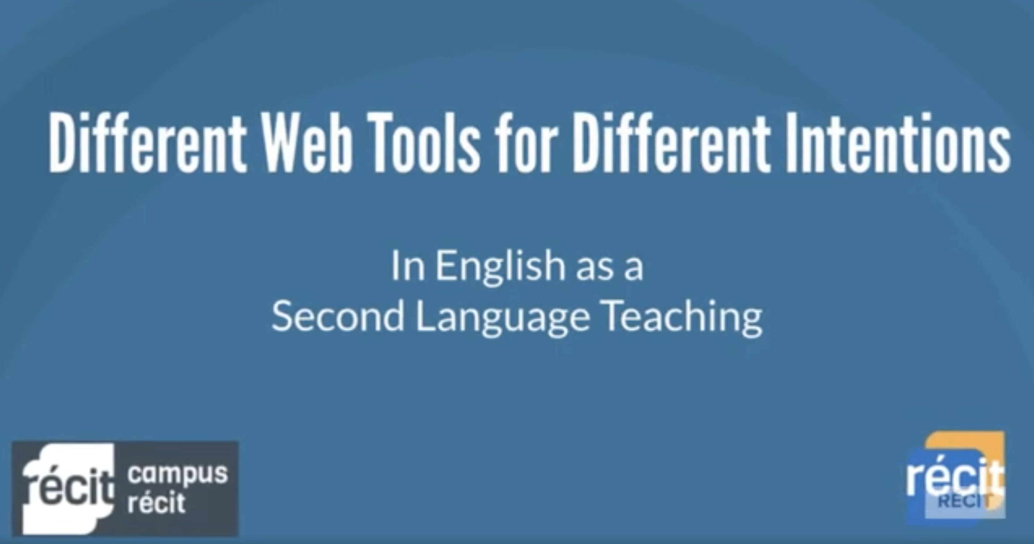 Title of the video: Different Web Tools for Different Intentions