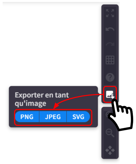 Bouton d'accès pour le téléchargement d'image.