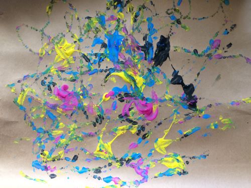 Oeuvre réalisé avec Sphero à la manière de Pollock