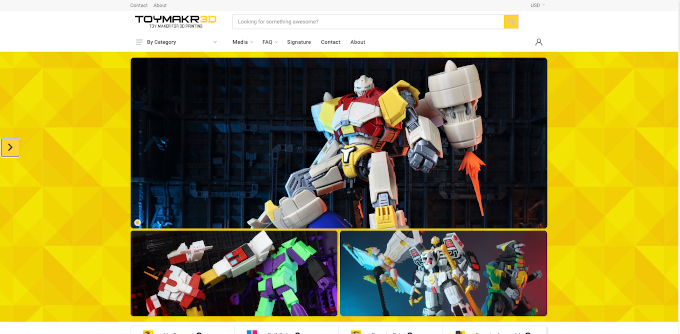 Page d'accueil Toymakr3D