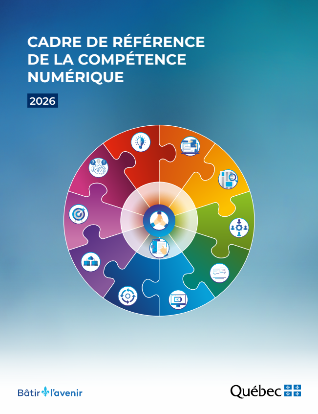Couverture du Cadre de référence de la compétence numérique en éducation.