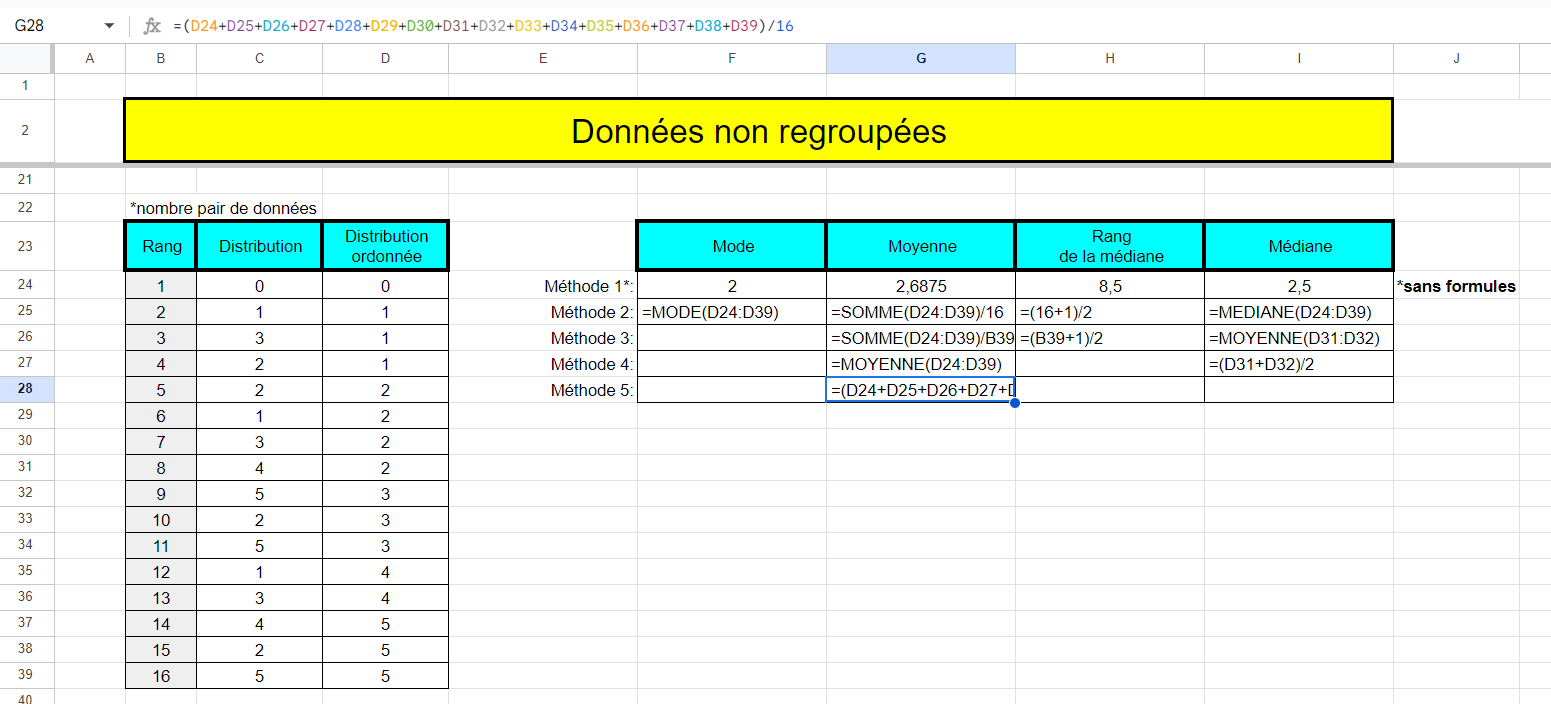 même exemple que le précédent avec formules visibles