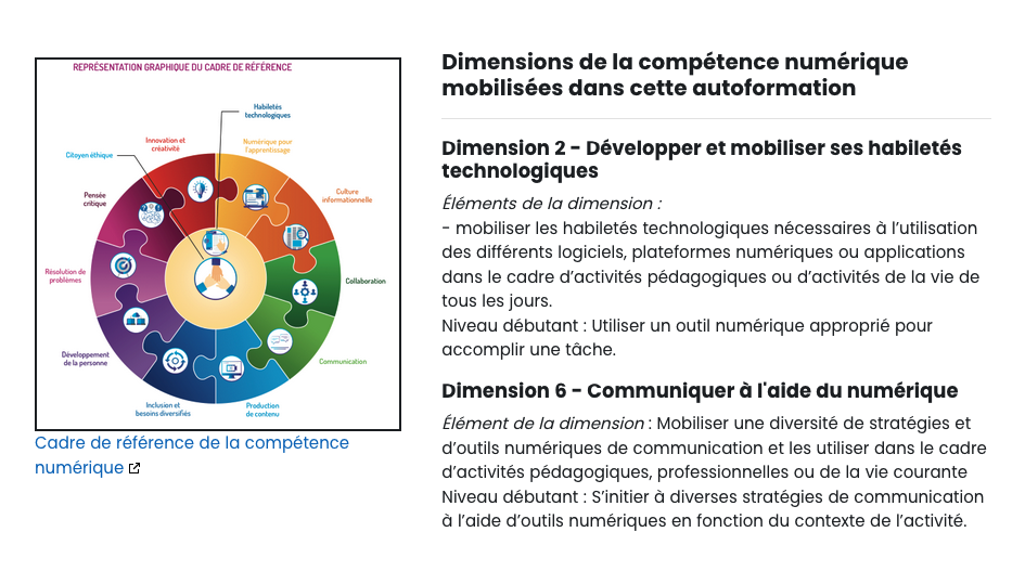 Cadre de référence de la compétence numérique