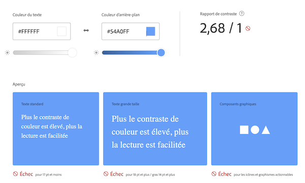 Non-respect du contraste