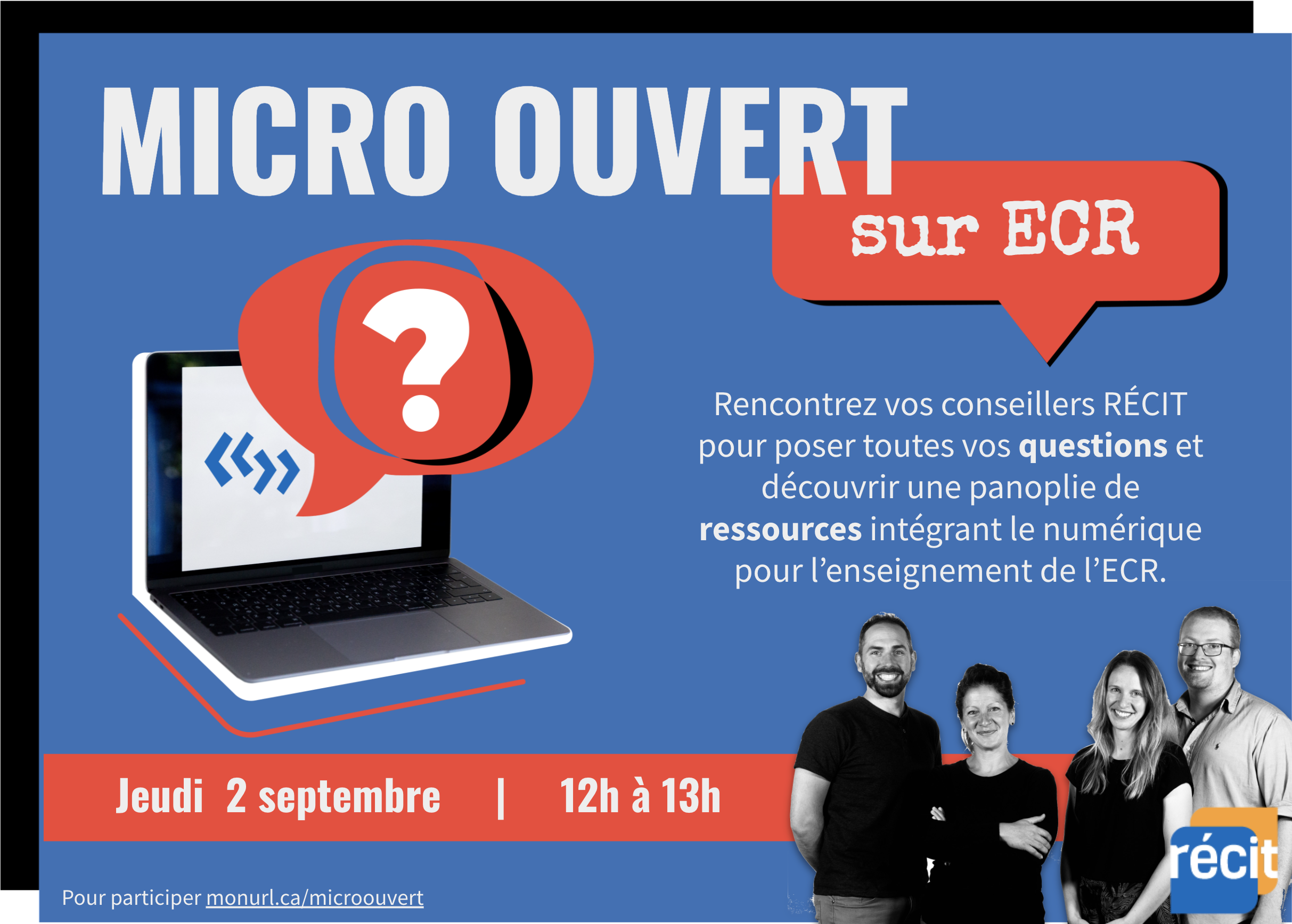 Publicité invitant à l'atelier
