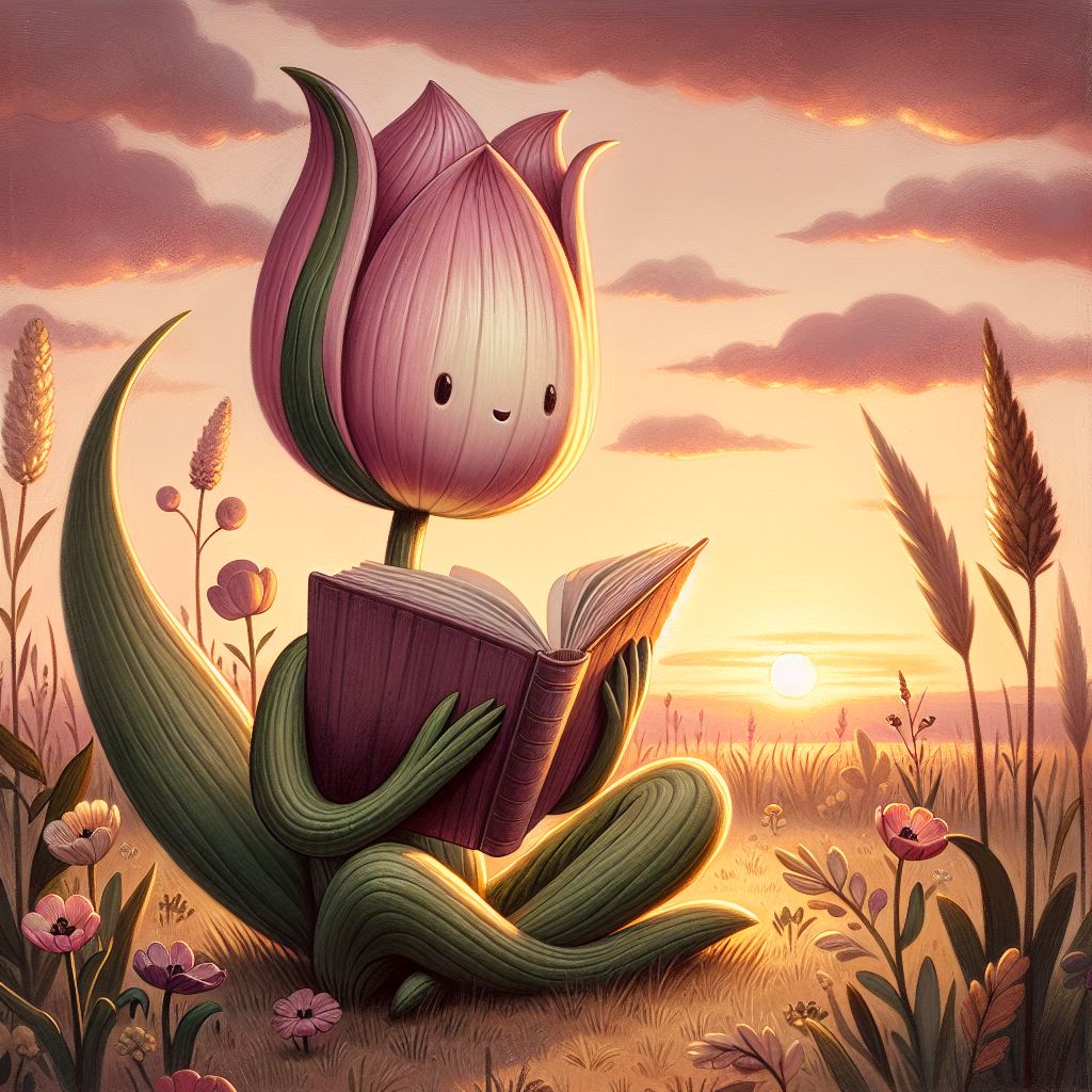 Tulipe lectrice au coucher de soleil