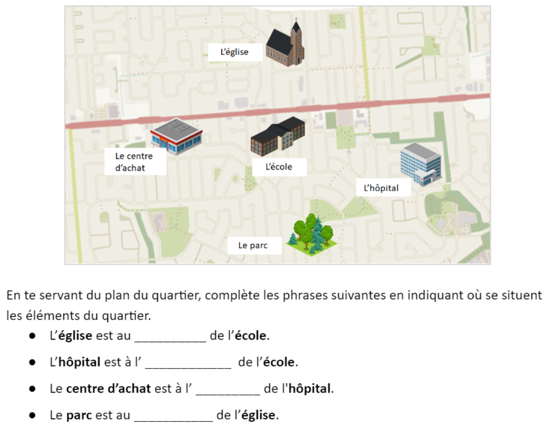 Exemple de tâche demandée aux élèves lors de la phase de préparation.
