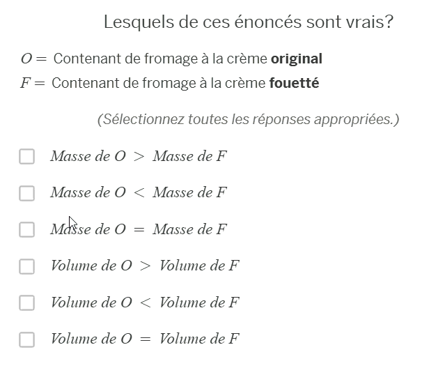 choix de réponse - Style default