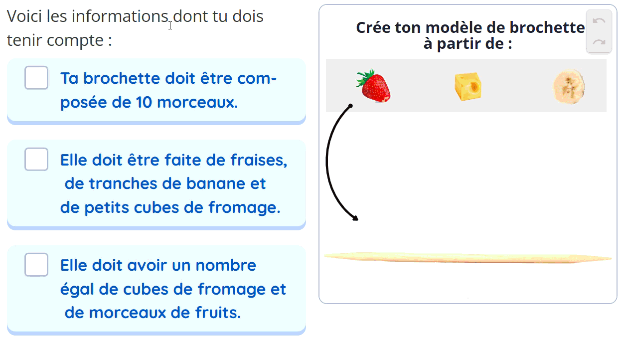 choix de réponse style checklist