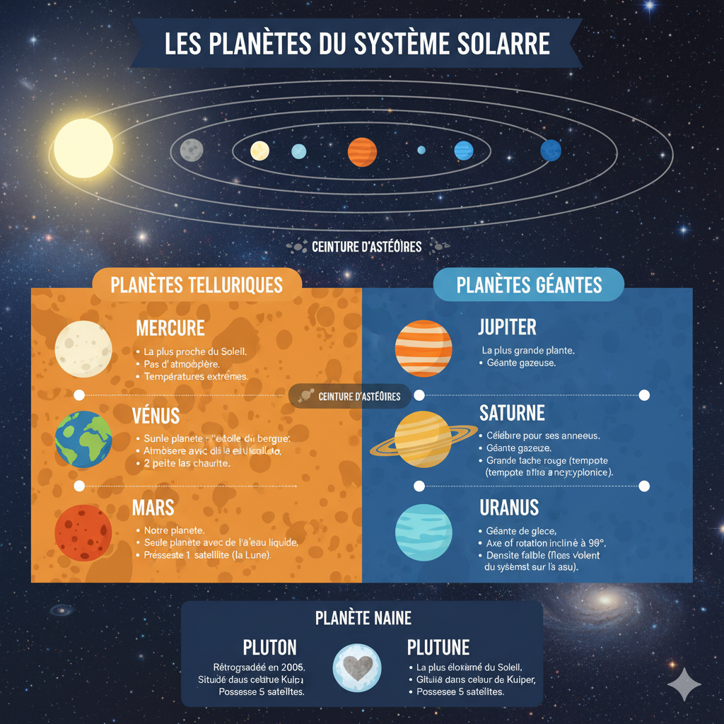 Exemple d'une infographie au sujet du système solaire
