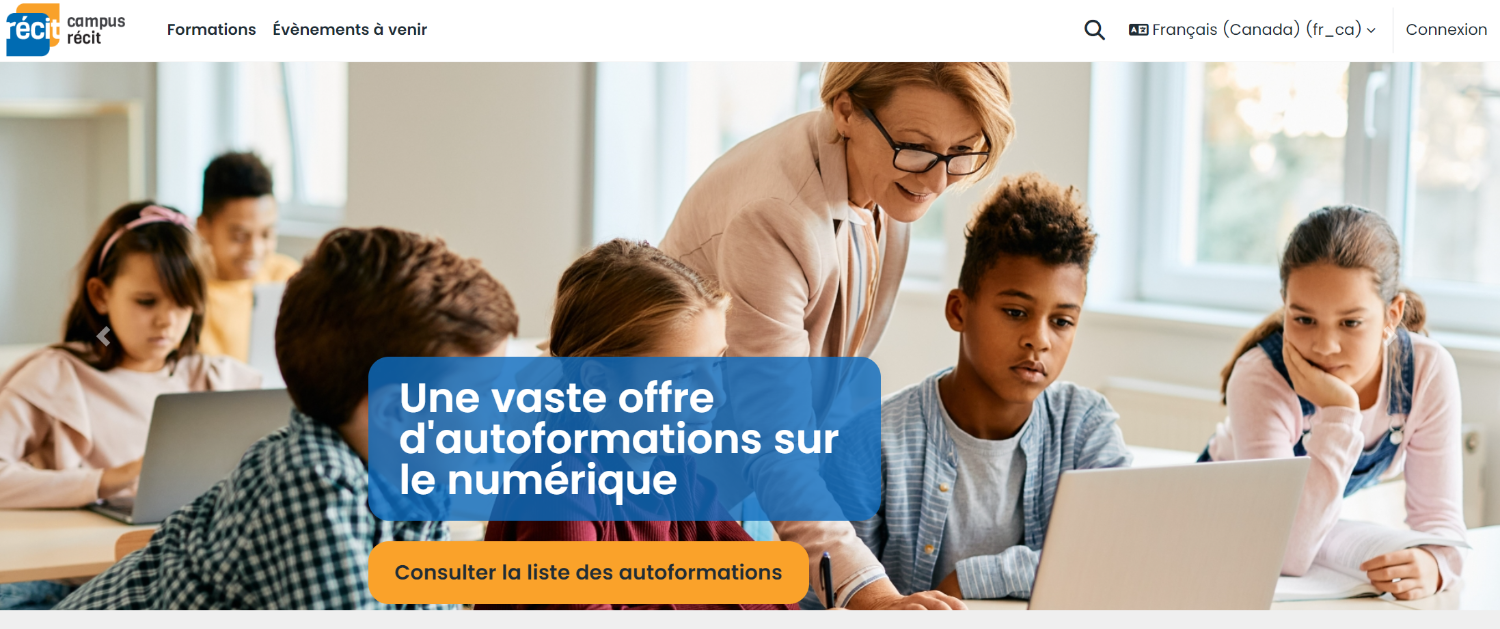 Capture d'écran de la page d'accueil de Campus