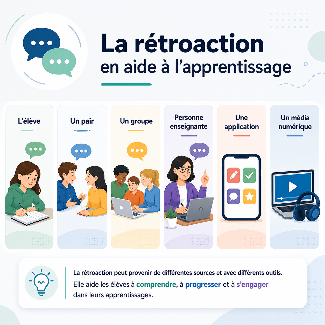 Infographie : La rétroaction en adie à l'apprentissage