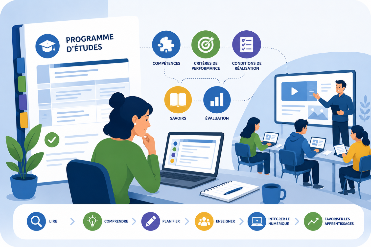 Infographie de l'atelier sur comment lire un programme d'étude