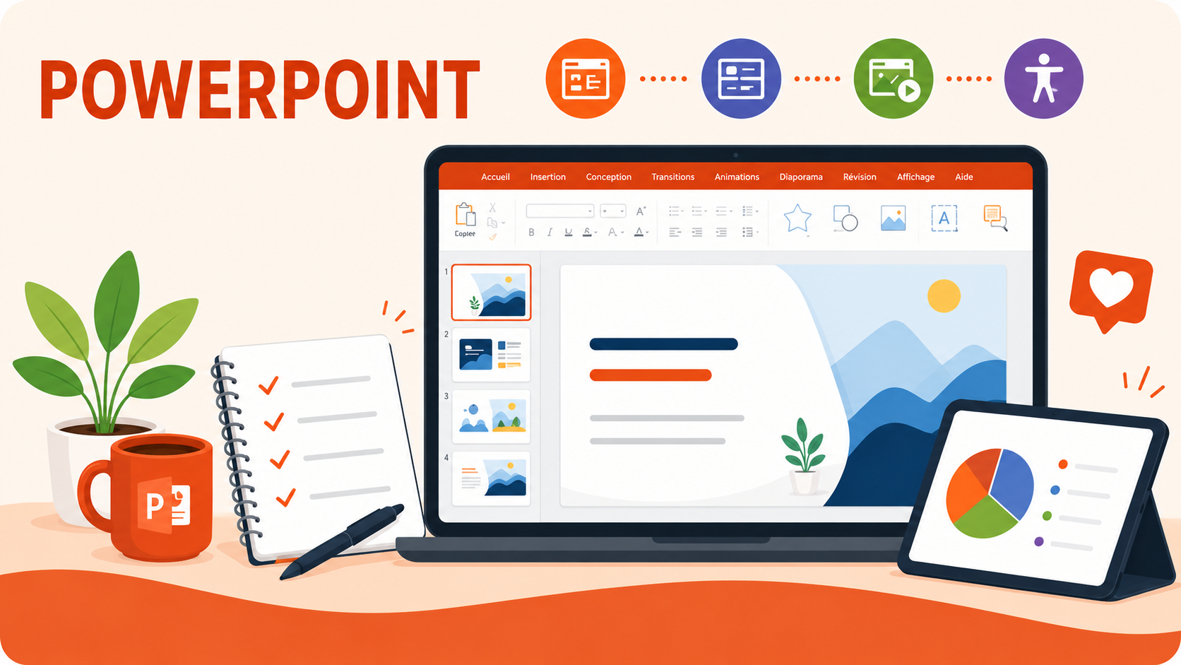 Image de cours - Powerpoint : créer des présentations engageantes