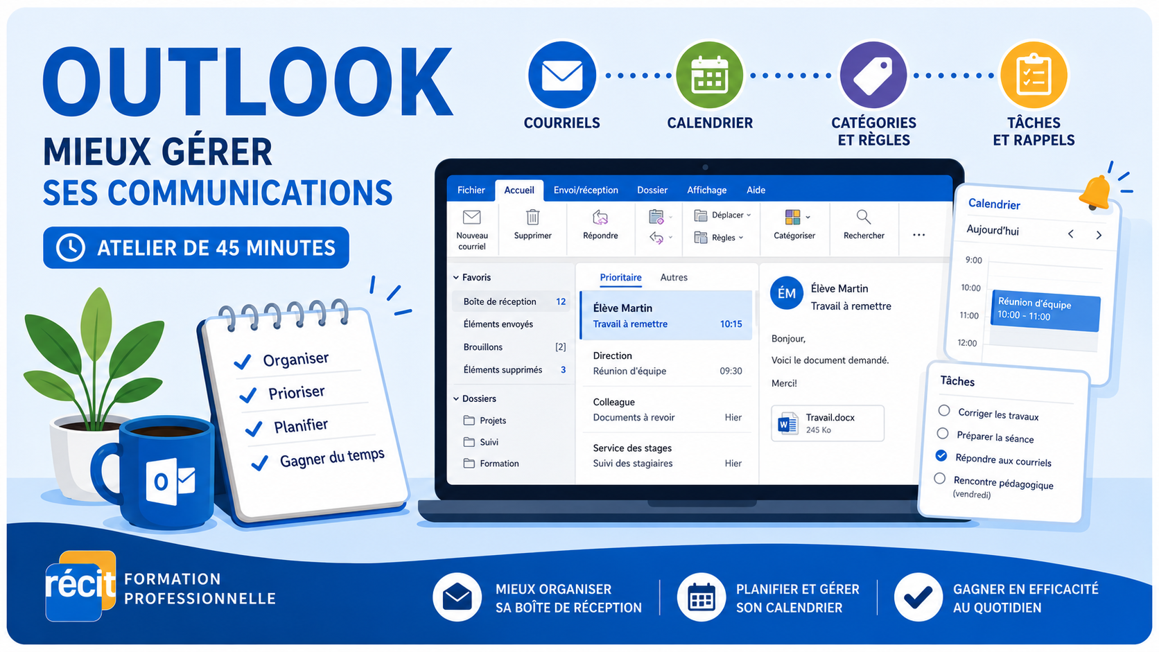 Image de cours - Outlook : mieux gérer ses communications