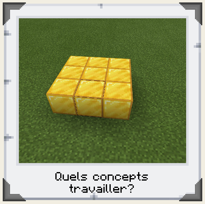 Construction qui contient 9 cubes d'or (3x3).