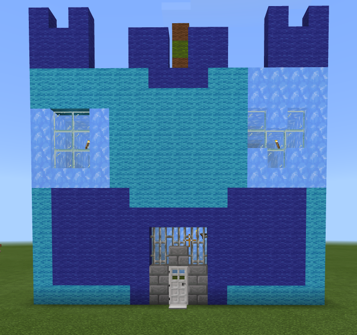 Exemple de château dans Minecraft. 