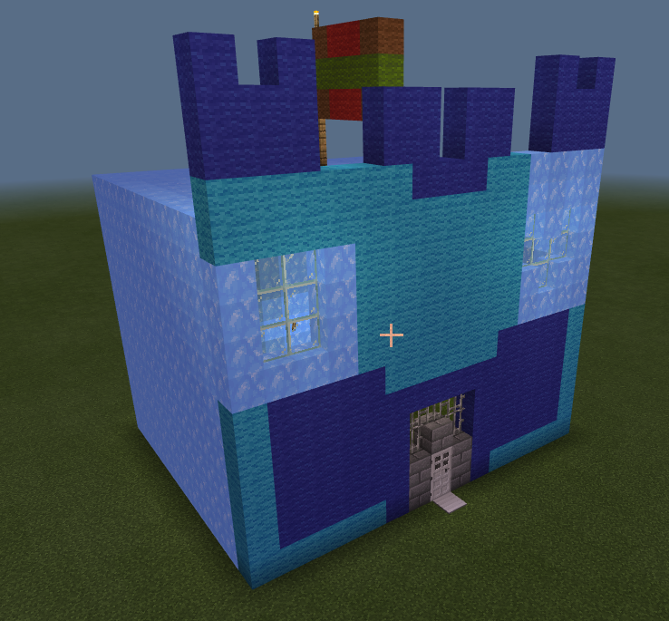 Exemple de château dans Minecraft (autre vue). 