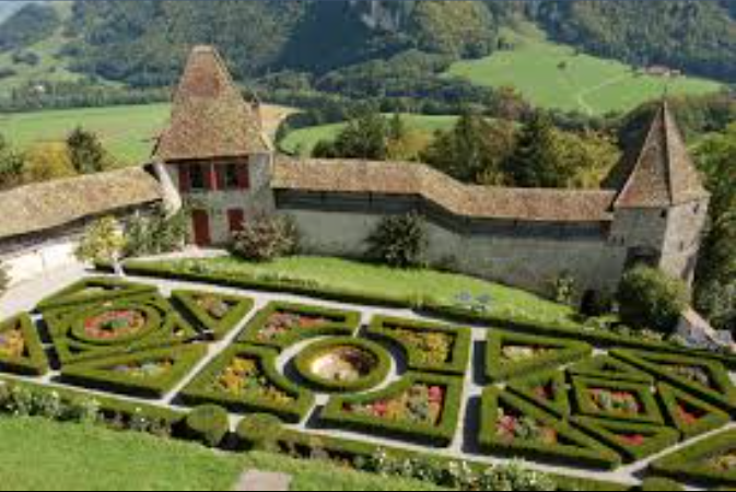 Exemple de jardin à la française. 