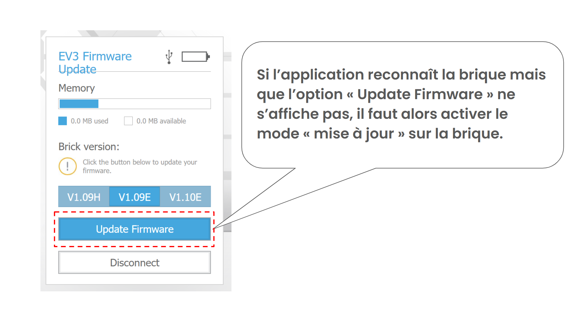 Si l'option « Update Firmware » ne s'affiche pas.