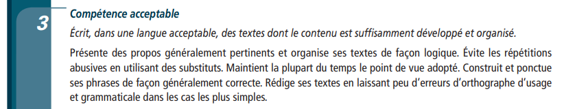 écriture 2e cycle secondaire