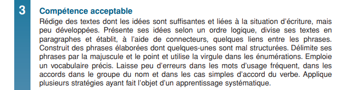 écriture 3e cycle primaire